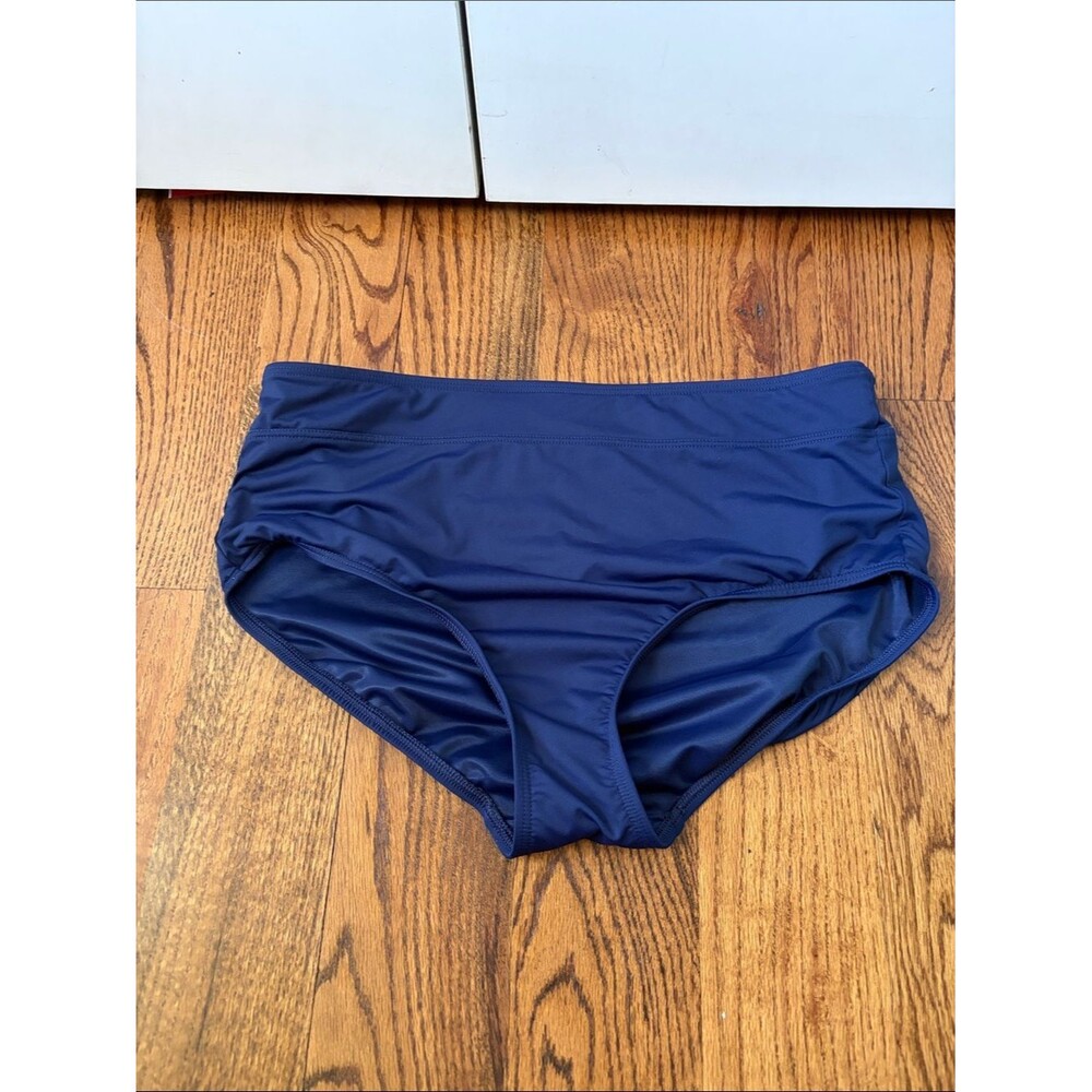 Lands' End Women's Navy High-Waist Swim Bottoms Size 14